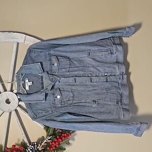 Croft & Barrow striped denim jacket